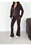 Women's Zippered Hooded Spanish Style Sweatpants Set - 4