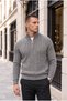 Bardem Braided Half-Zip Men's Knit Sweater - Smoked - 4
