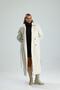 Disere Women's Long Ecru Lined Coat with Waist Belt - 4