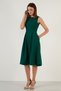 Regular Fit Crew Neck Pocketed Pleated Midi Length Evening Dress and Graduation Dress Women Dress 6111963 - 6