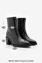 Women's Side Zipper Stitched Detailed Daily Heeled Boots Lakos Black - 8