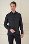 Slim Fit 100% Modal Men's Collared Long Sleeve Black Shirt Gk 743 - 4