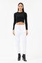Women's White Italian Lycra Trousers with Stone Stripes on the Sides, Sizes 38 - 46 - 2
