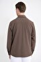 Comfort Fit Side Pocketed Flexible Thin Striped Camel Shirt Jacket g 1608 - 8