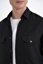 Comfort Fit Side Pocket 100% Linen Black Shirt Jacket g 1602 - 7