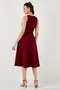 Regular Fit Crew Neck Pocketed Pleated Midi Length Evening Dress and Graduation Dress Women Dress 6111963 - 6