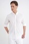 Comfort Fit Foldable Cuff Collar 100% Cotton Ecru Striped Shirt g 1600 - 4