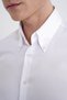 Slim Fit Buttoned High Collar 100% Cotton Non Iron Fabric Plain White Shirt Gk 760 - 6