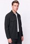 Comfort Fit Side Pockets Flexible Cotton Snap Fasteners Black Shirt Jacket C 736 - 7