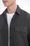 Comfort Fit Side Pocketed Flexible Pinstripe Black Shirt Jacket g 1608 - 6