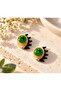 Handmade Murano Glass Green Eye Evil Eye Beads with Eyelashes – Lampwork Jewelry Making Bead (2 Pieces) - 2