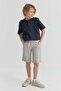 Boy's Textured Capri Pants with Elastic Waist