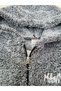 Girl's Plush Cardigan – Soft Winter Cardigan with Hood and Zipper Pockets in Melange Gray Color Cardigan Manifest - 6