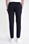 Comfort Fit Comfortable Fit Elastic Waist Dobby Woven Flexible Cotton Navy Blue Jogger Pants P 1217 - 6