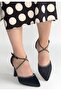 Kanji Black Satin Heeled Shoes - 3