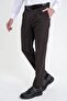 Comfort Fit Comfortable Fit Side Pocket Flexible Cotton Gabardine Pleated Brown Trousers P 1211 - 4