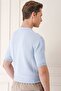 Slim Fit Polo Neck Short Sleeve 100% Cotton Blue Knitwear Tr 868 - 6