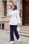 Beli Belted V-Neck Scuba Kimono -White - 4