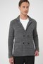 Slim Fit Jacket Lapel Pocket Double Breasted Dark Gray Wool Knitted Sweater Jacket 01 - 5