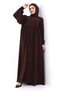 Hijab Dress Ferace Bitter Brown Poncho Roba Detailed Balloon Sleeves Flowy - 4