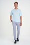 Comfort Fit Crew Neck Short Sleeve Sports Blue Knitwear Tr 881 - 2