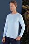 Slim Fit Flexible Cotton Long Sleeve Blue T-Shirt Ts 870 - 5