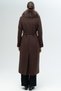 Detachable Fur Belted Long Cashmere Coat K. Brown 3133-Tk - 8