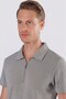 Slim Fit Cotton Zippered Polo Collar Gray T-Shirt Ts 871 - 5