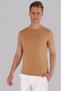 Slim Fit Crew Neck Textured Patterned Cotton Beige T-Shirt Ts 852 - 4