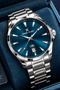 Boxed Men's Wristwatch 3 Atm Waterproof Silver Color Steel Band Elg627 - 2