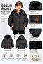 Boy's Hooded Inflatable Coat with Zipper Pockets Winter Coat Anthracite Black Mink Ak4257 - 2