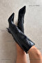 Penka Women's Waterway Pattern Leather Boots Black - 4