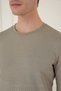 Slim Fit Flexible Cotton Textured Long Sleeve Gray T-Shirt Ts 889 - 5