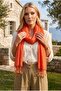 Unisex Orange Denim Grinding Cotton Scarf