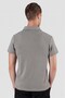 Slim Fit Cotton Zippered Polo Collar Gray T-Shirt Ts 871 - 6
