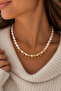 Baroque Pearl Detailed Gold Studded Design Necklace