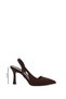 Women's Brown Stiletto Heel U Open Back Shoes - 3