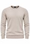 Men's Slim Fit Beige Crew Neck Cotton Blend Knit Sweater