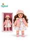 Girl Doll with Long Hair, Floral Dress, Knitted Cardigan, Winter Hat & Boots, Realistic Baby Girl Doll Toy for Kids, Dress-Up Pretend Play Companion, Princess Doll for Role Play & Gift