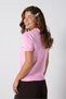 Women's Pink Short Sleeve Polo Collar Buttoned Knitwear Sweater5273 - 6