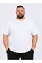 White Men's Large Size Cotton Lycra Crew Neck T-Shirt