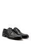 Men's Black Laced Leather Sole Genuine Leather Classic Shoes - 3