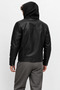 Men's Hooded Fur Lined Leather Jacket - 4