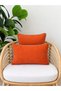 Pearl Piping Detailed Double Color Brick Color Throw Pillow Cover 1 Pc - 4