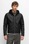 Men's Hooded Fur Lined Leather Jacket