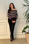 Boat Neck Striped Sweater - 3