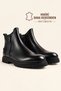 Men's black genuine leather zippered boots - monarch