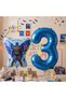 Batman Concept 3 Years Old Balloon Set Batman Bat and Navy Blue Number Balloon Birthday Balloon Set