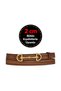 100% Genuine Leather, Thin 2 cm Brown Women's Belt with Gold Color Buckle; Dress, Trouser Belt D&D to