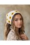 Knitted Triangle Bandana Yellow Cream Hairband Women Teen Girls Kids Summer Bohemian Vintage Korean Style Sunflower - 2